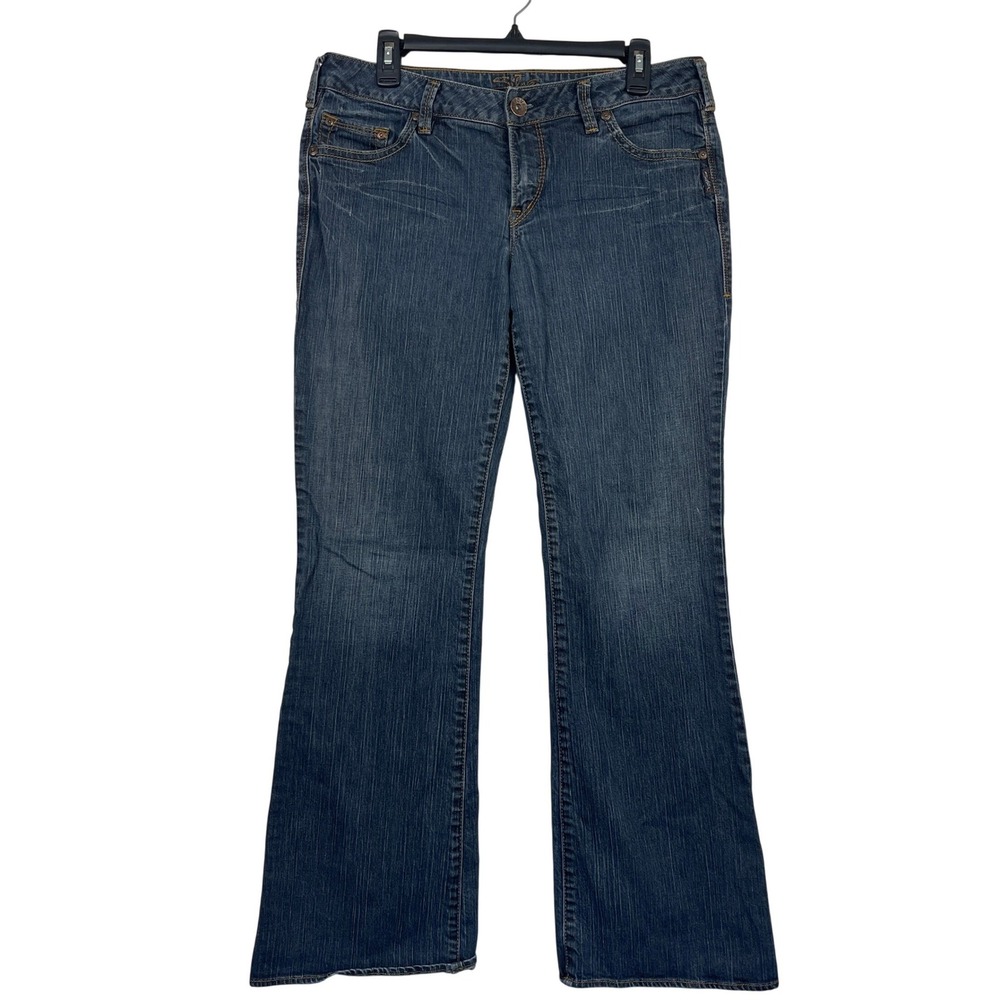 Silver Jeans Co Aiko Bootcut Jeans Womens 32x32 Dark Wash Denim Blue Jeans Zip